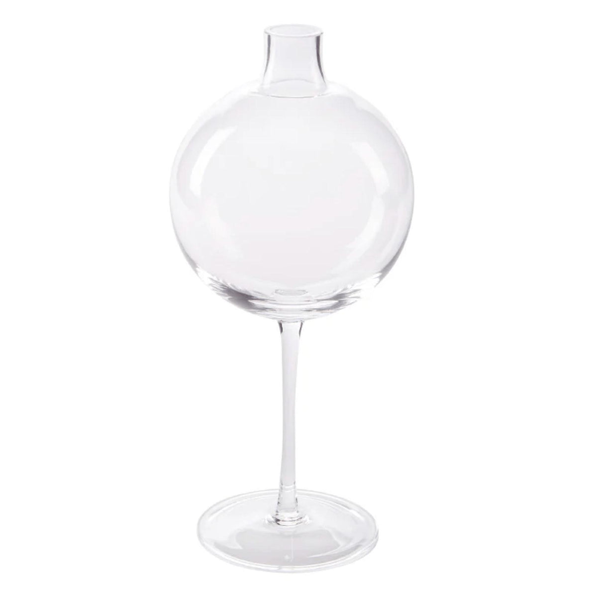 Clear Small Wine Glass Vase | Bone & Brass