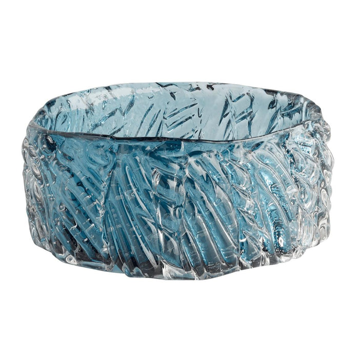 Blue Cast Glass Decorative Bowl | Bone & Brass