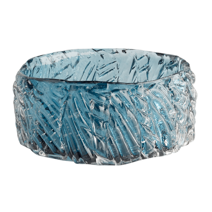 Blue Cast Glass Decorative Bowl, Large and Small