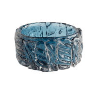 Blue Cast Glass Decorative Bowl - Bowl Top View | Bone & Brass