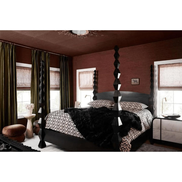 Brancusi Bed Hand Rubbed Black - Bed Side View | Bone & Brass