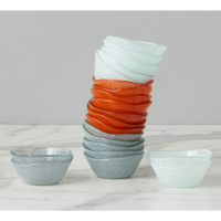 Glass Serving Bowl - Available in Orange, White, Green, Blue & Grey