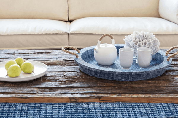 Aegean Round Serving Tray - White, Charcoal Grey or Indigo