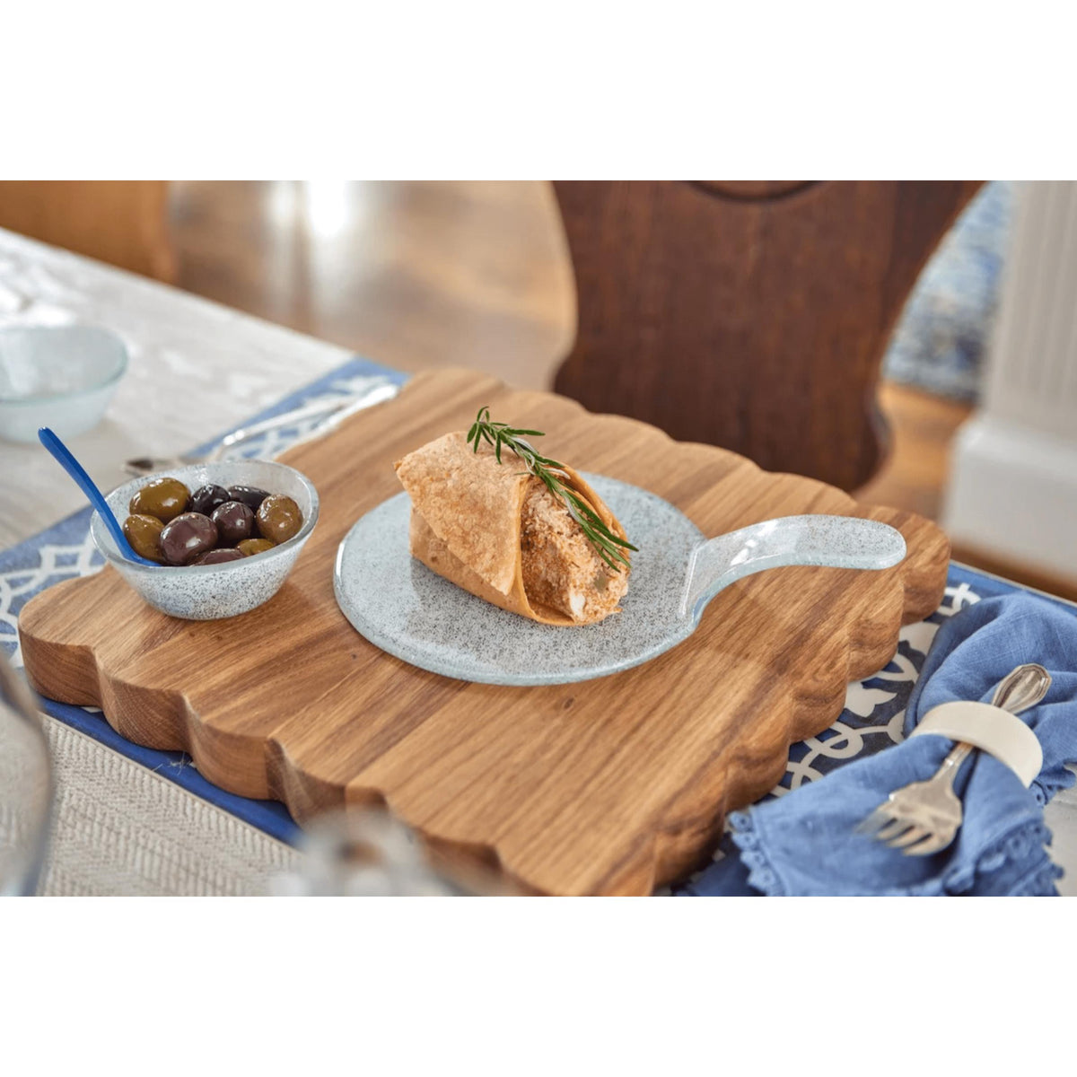 Glass Serving Bowl - White or Grey