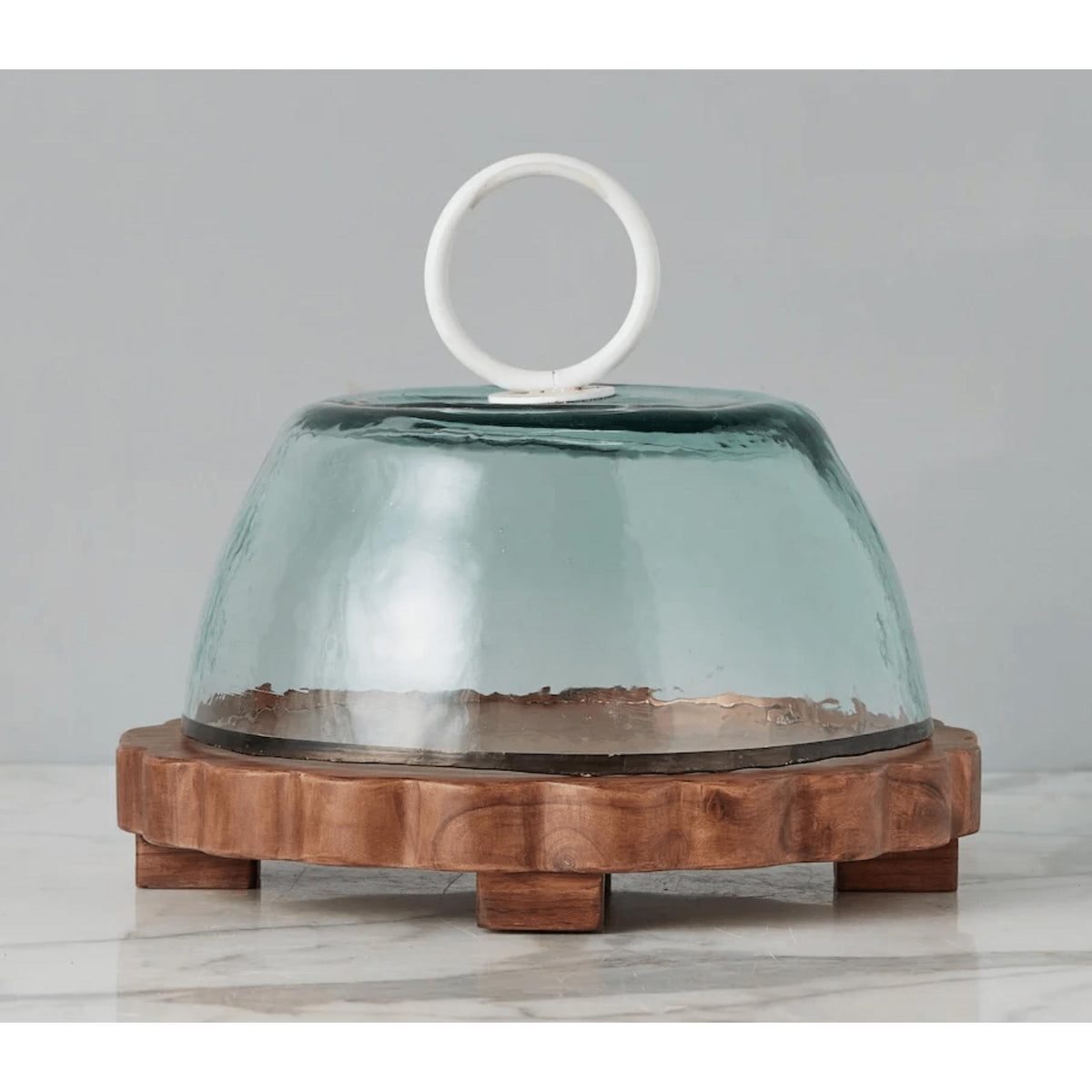 Round Scalloped Wood Charcuterie Board - Board View | Bone & Brass