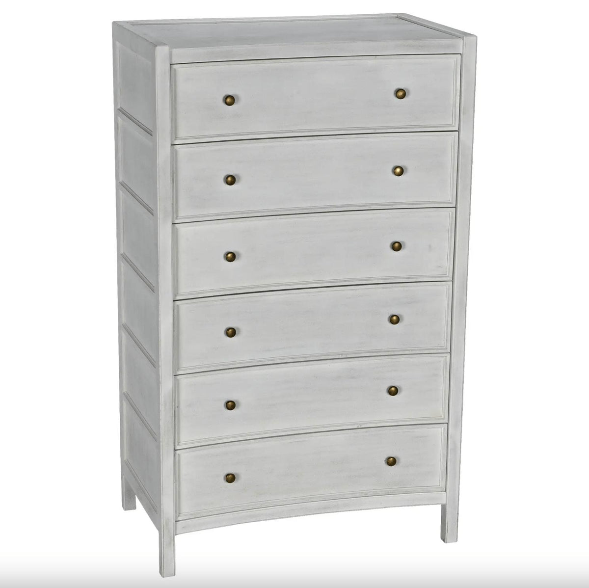 Hampton Tall Boy, Black or White Washed - Dresser Drawer Detail | Bone & Brass