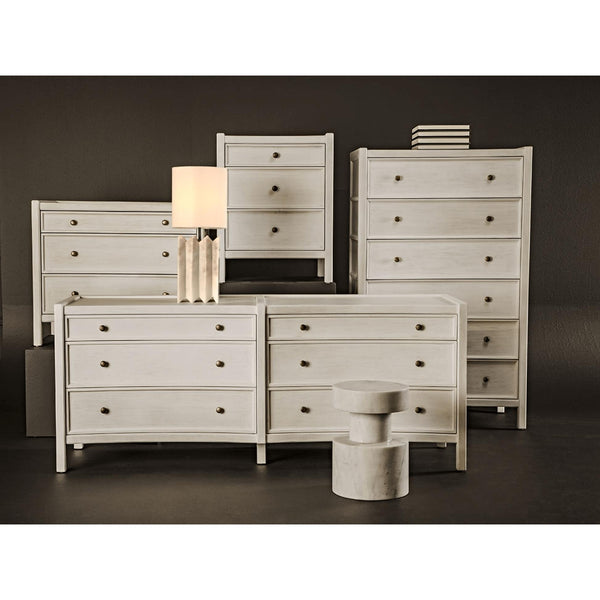 Hampton Tall Boy, Black or White Washed - Dresser Side View | Bone & Brass