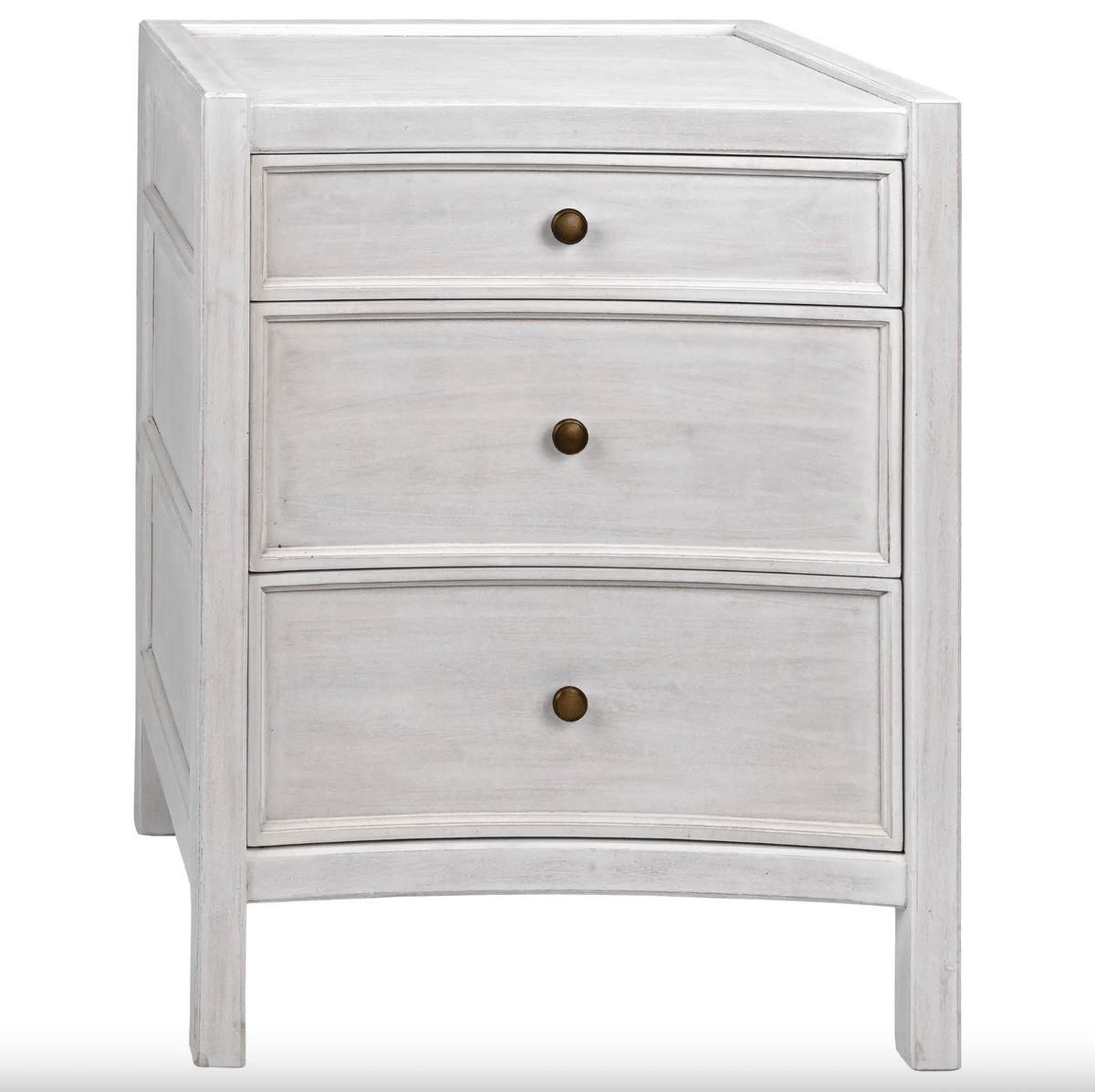 Hampton Night Stand, White Washed & Hand Rubbed Black