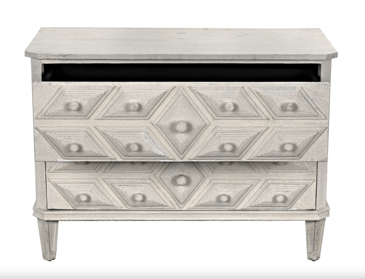 Giza White Weathered 2-Drawer Chest