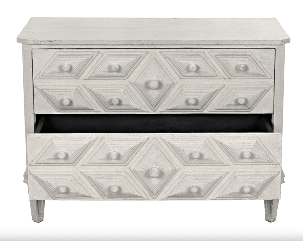 Giza White Weathered 2-Drawer Chest