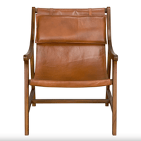 Gilberto Leather & Teak Sling Chair