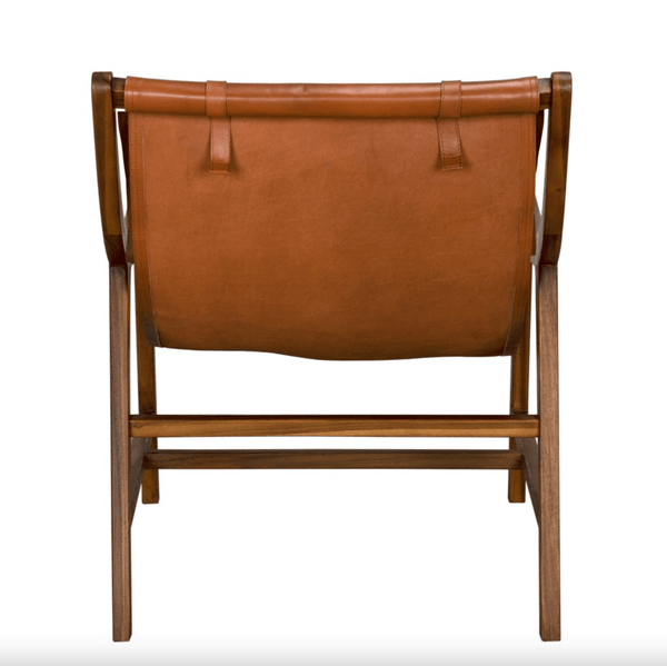 Gilberto Leather & Teak Sling Chair