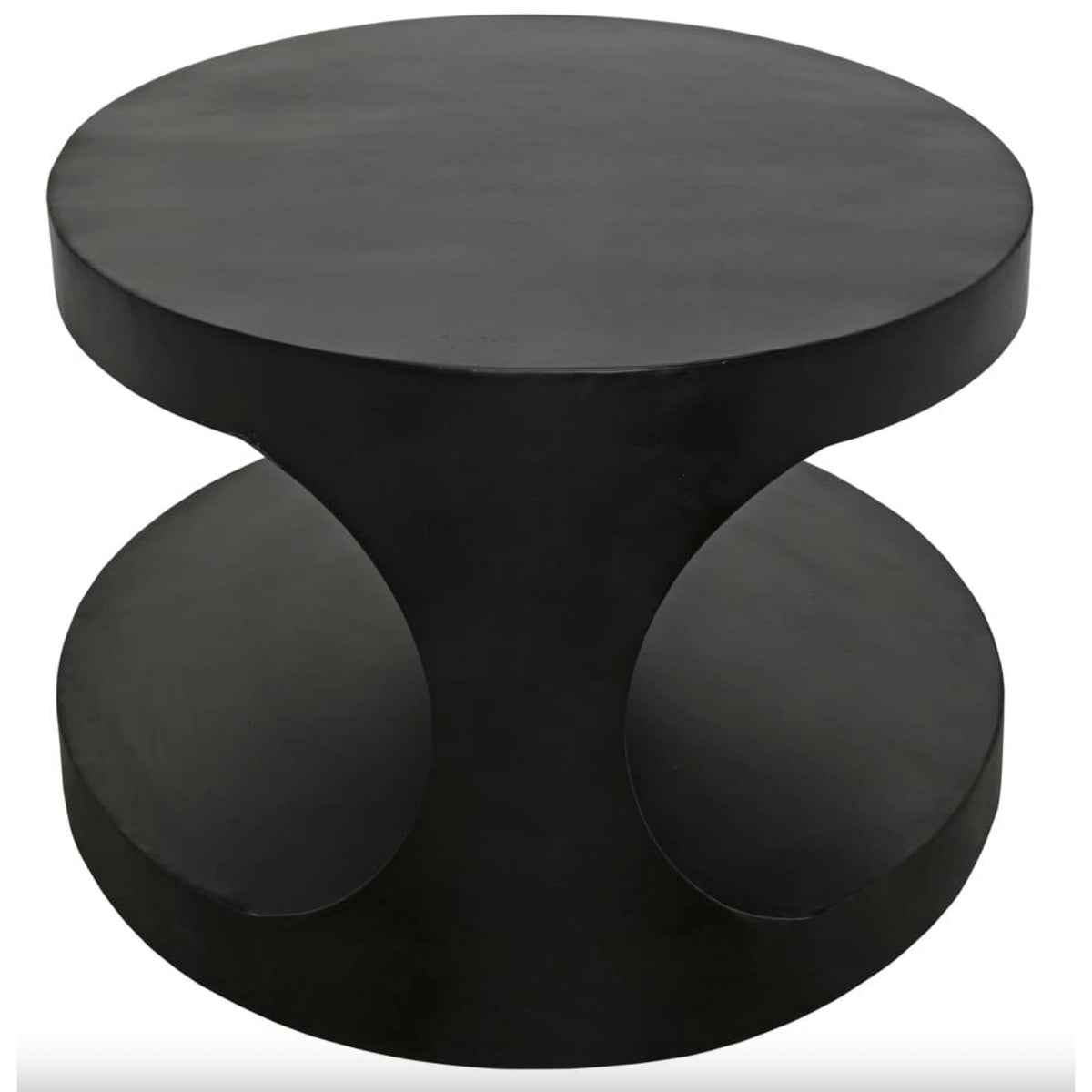 Eclipse Black Steel Oval Coffee Table - Table Top View | Bone & Brass