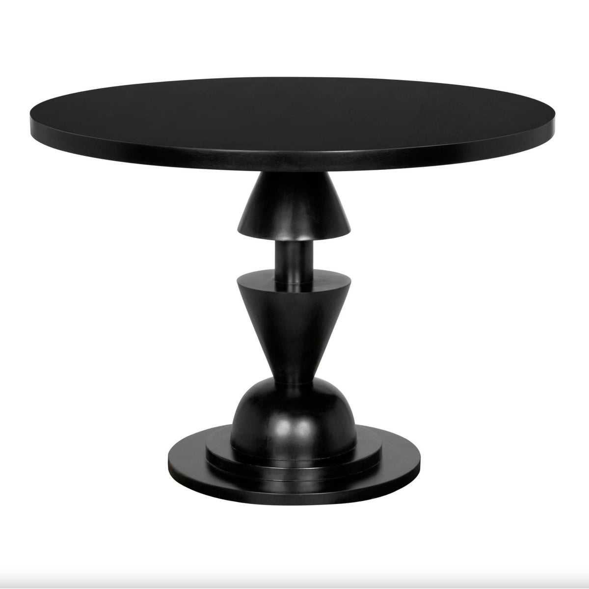 Varick Black Mahogany Round Table | Bone & Brass