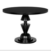 Varick Black Mahogany Round Table | Bone & Brass