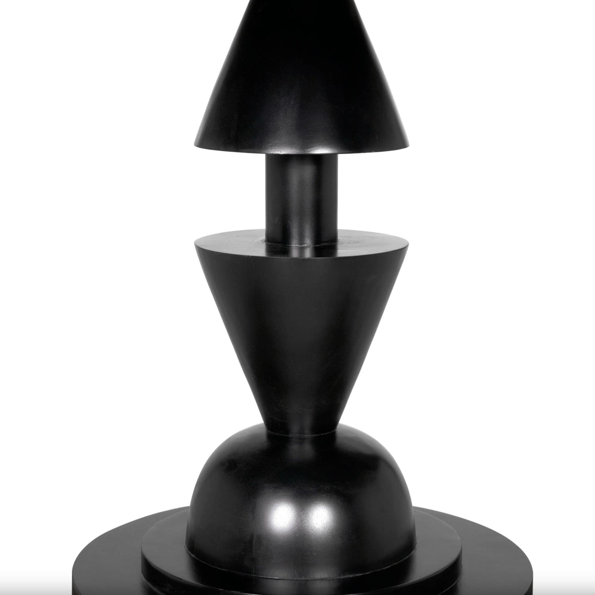 Varick Black Mahogany Round Table - Table Top View | Bone & Brass
