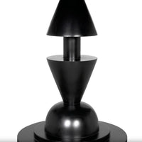 Varick Black Mahogany Round Table - Table Top View | Bone & Brass