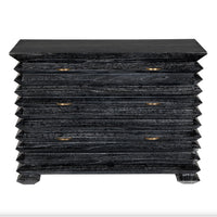 Tiago Zig-Zag Black Ceruse Chest - Dresser Drawer Detail | Bone & Brass