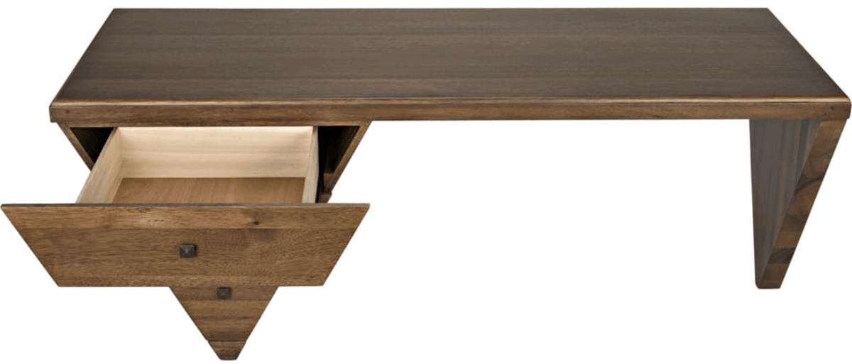 Tetramo Asymmetrical Dark Walnut Desk