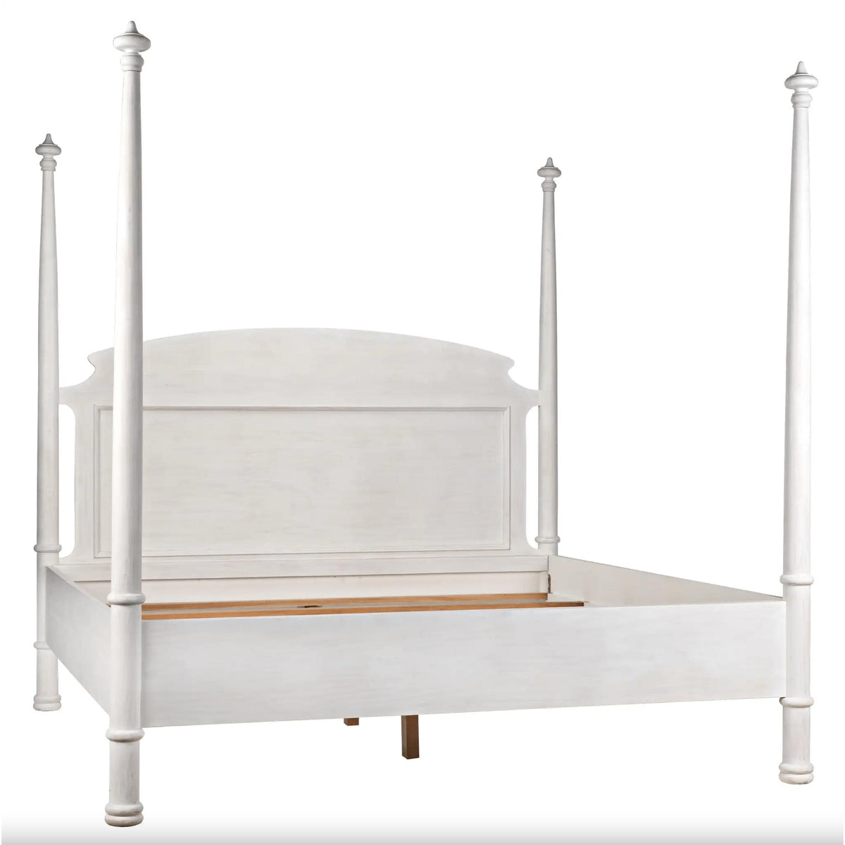Douglas Four Poster Bed, White Wash or Black - Bed Side View | Bone & Brass