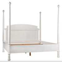 Douglas Four Poster Bed, White Wash or Black - Bed Side View | Bone & Brass
