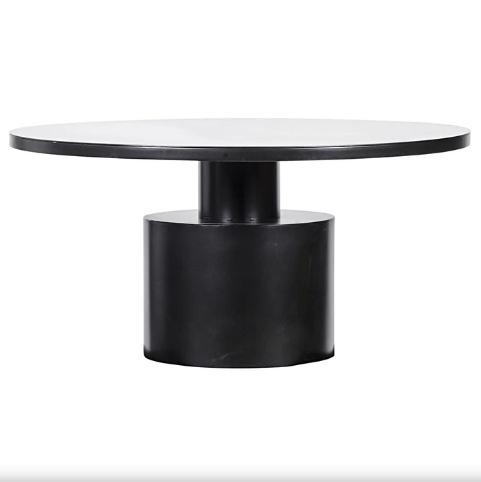 Marlow Round Black Steel Dining Table