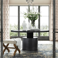 Marlow Round Black Steel Dining Table - Table Top View | Bone & Brass