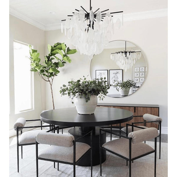 Marlow Round Black Steel Dining Table