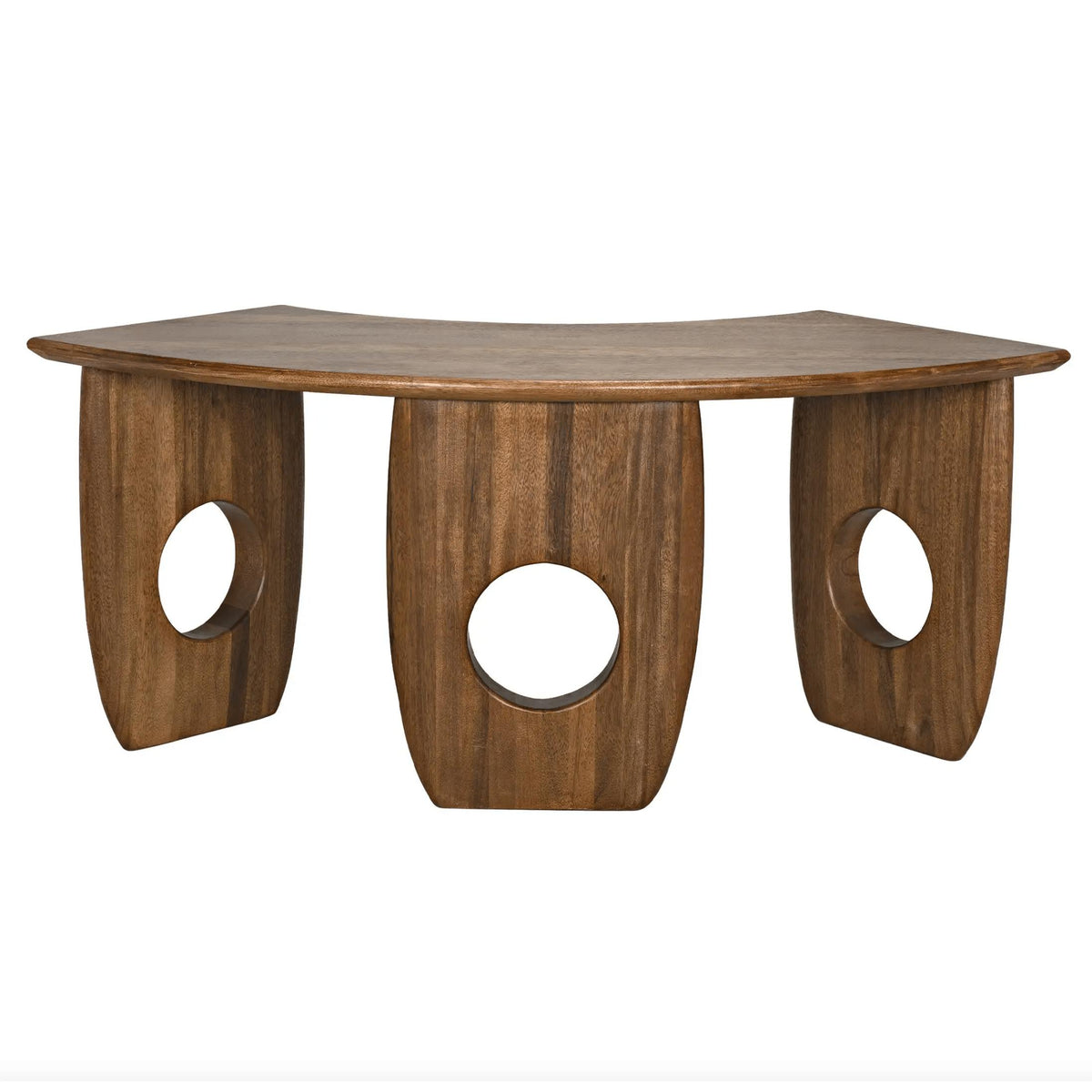 Dark Walnut Curved Office Desk | Bone & Brass