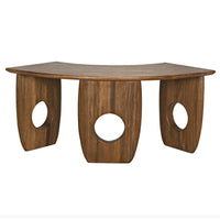Dark Walnut Curved Office Desk | Bone & Brass