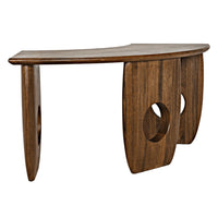 Dark Walnut Curved Office Desk - Desk Leg Detail | Bone & Brass