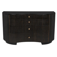 Irene Curved Fluted Hand Rubbed Black Dresser | Bone & Brass
