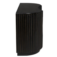 Irene Curved Fluted Hand Rubbed Black Dresser - Dresser Drawer Detail | Bone & Brass