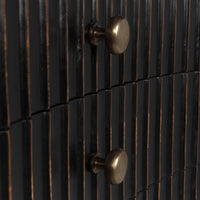 Irene Curved Fluted Hand Rubbed Black Dresser - Dresser Hardware Detail | Bone & Brass
