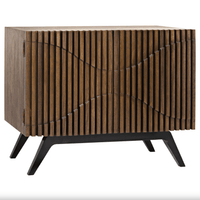 Illusion Etched Groove Sideboard in Dark and Bleached Walnut