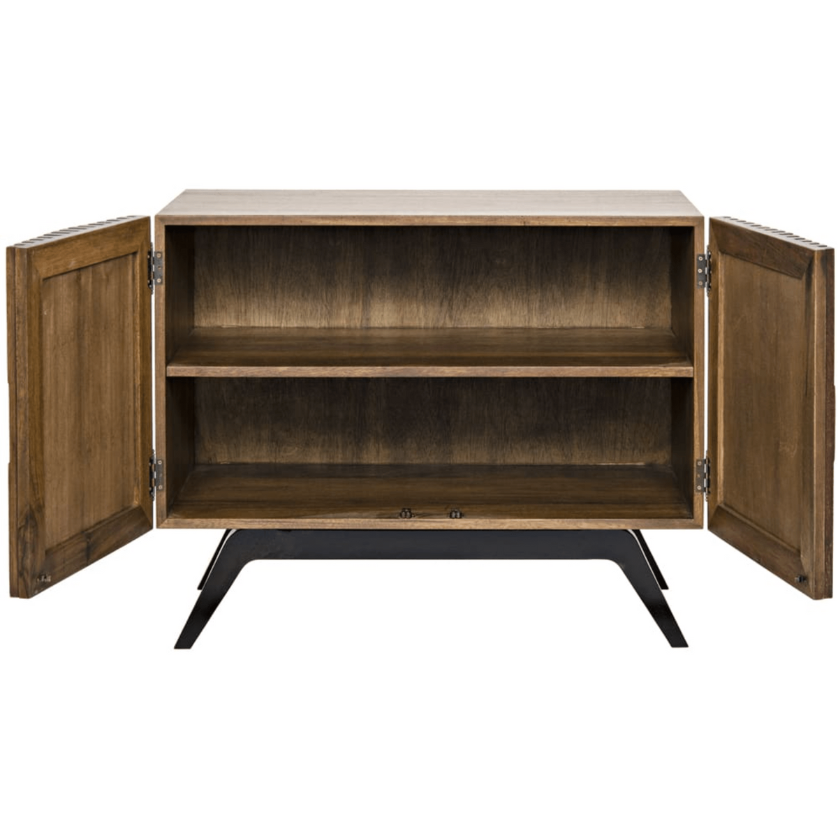 Illusion Etched Groove Sideboard in Dark and Bleached Walnut