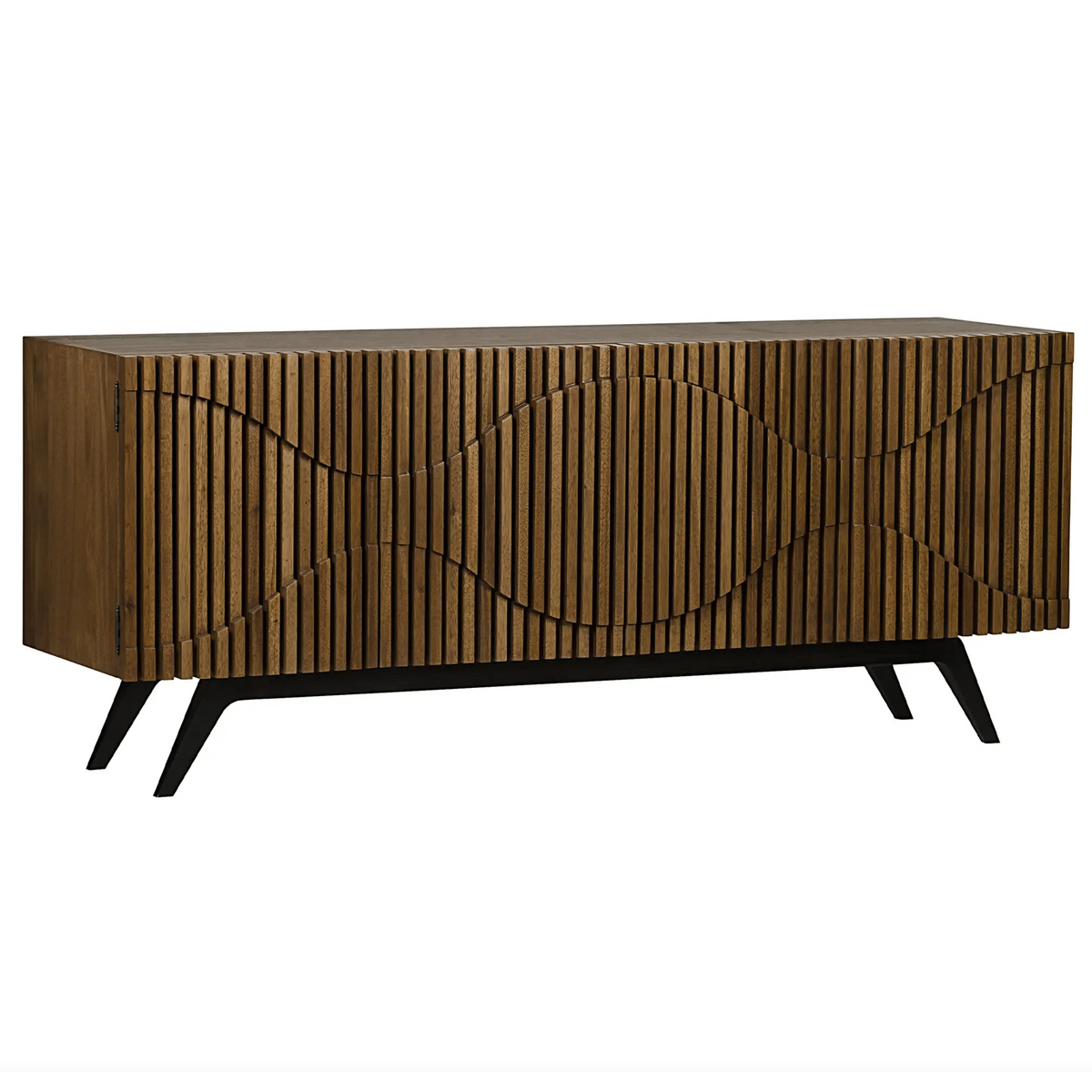 Illusion Etched Groove Sideboard in Dark and Bleached Walnut