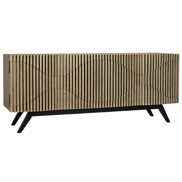 Illusion Etched Groove Sideboard in Dark and Bleached Walnut