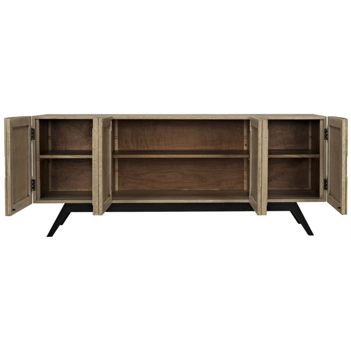 Illusion Etched Groove Sideboard in Dark and Bleached Walnut