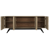 Illusion Etched Groove Sideboard in Dark and Bleached Walnut