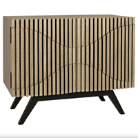 Illusion Etched Groove Sideboard in Dark and Bleached Walnut