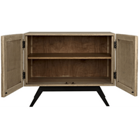 Illusion Etched Groove Sideboard in Dark and Bleached Walnut