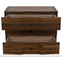 Claud Waved Chest, Ebony or Dark Walnut - Dresser Drawer Detail | Bone & Brass