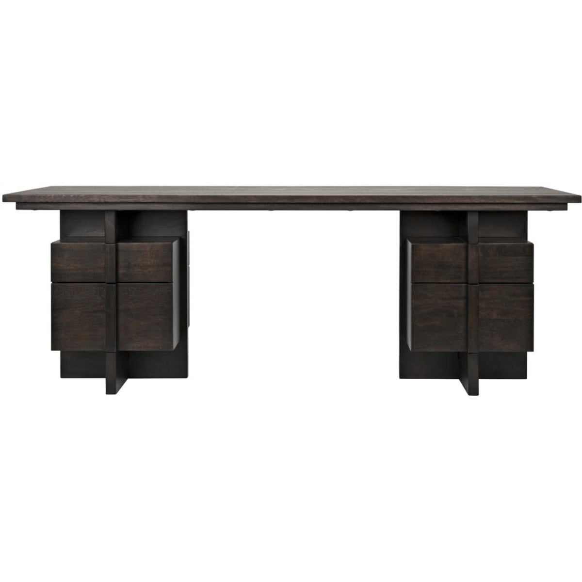 Bridge Desk, Ebony Walnut - Desk Side View | Bone & Brass