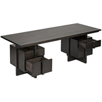 Bridge Desk, Ebony Walnut - Desk Surface Detail | Bone & Brass