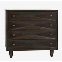 Diamond Chest Dark or Ebony Walnut Finishes - Dresser Drawer Detail | Bone & Brass
