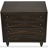 Diamond Chest Dark or Ebony Walnut Finishes - Dresser View | Bone & Brass