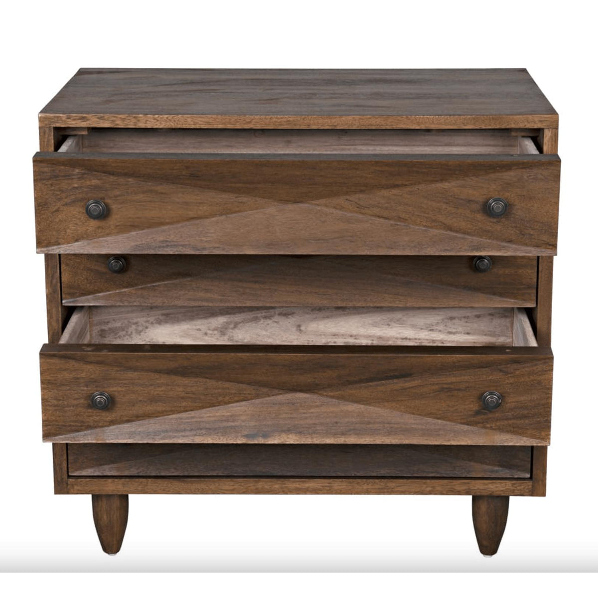 Diamond Chest Dark or Ebony Walnut Finishes - Dresser Side View | Bone & Brass