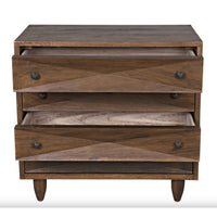 Diamond Chest Dark or Ebony Walnut Finishes - Dresser Side View | Bone & Brass