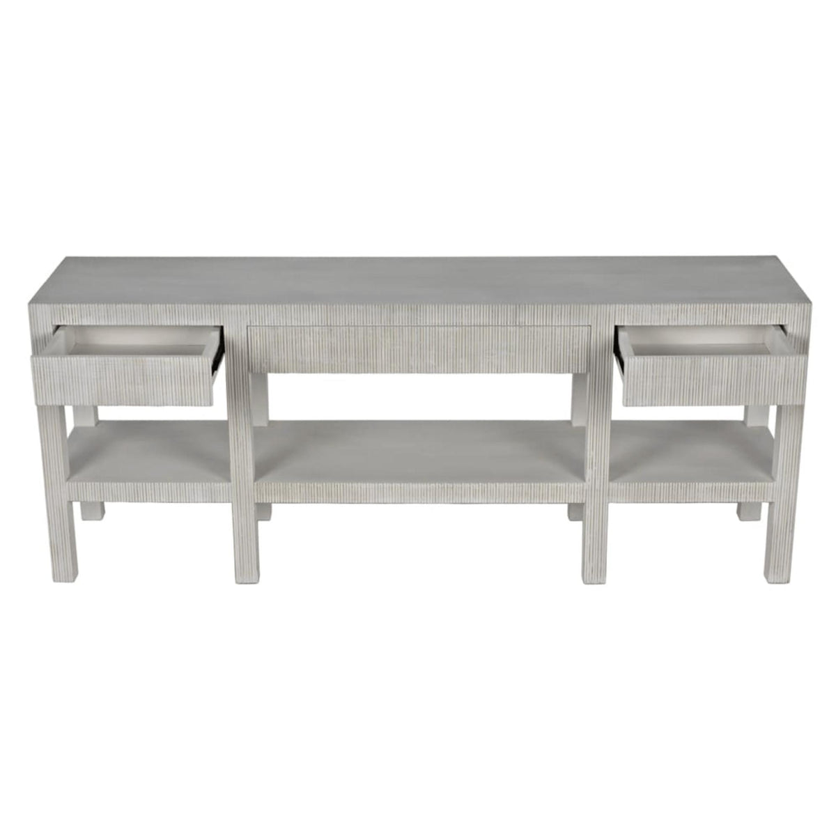Conrad Console Table, White Wash - Table Top View | Bone & Brass